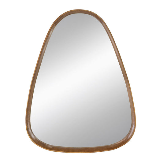 A&B Home Wayne 28" x 39" Bundle of 12 Teardrop Shape With Curved Edges Brown Wooden Frame Wall-Mounted Mirror