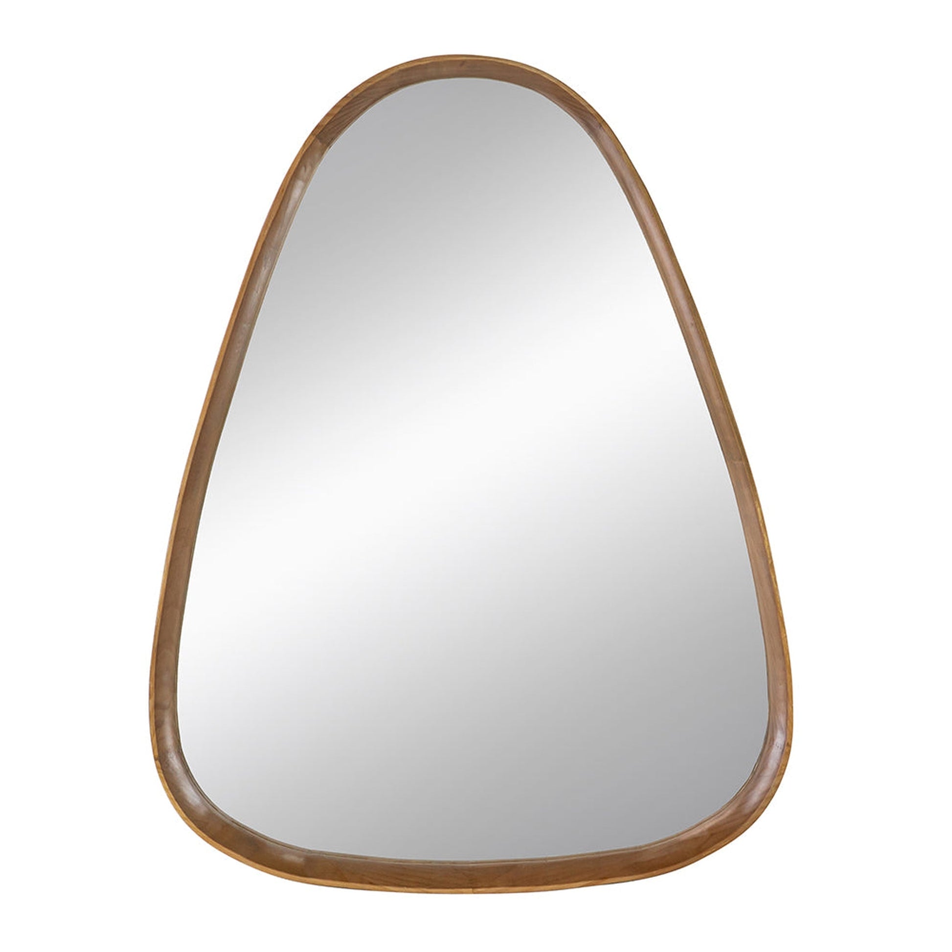 A&B Home Wayne 28" x 39" Bundle of 8 Teardrop Shape With Curved Edges Brown Wooden Frame Wall-Mounted Mirror