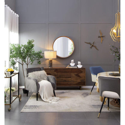 A&B Home Wayne 32" x 32" Bundle of 12 Circular Shape Brown Wooden Frame Wall-Mounted Mirror