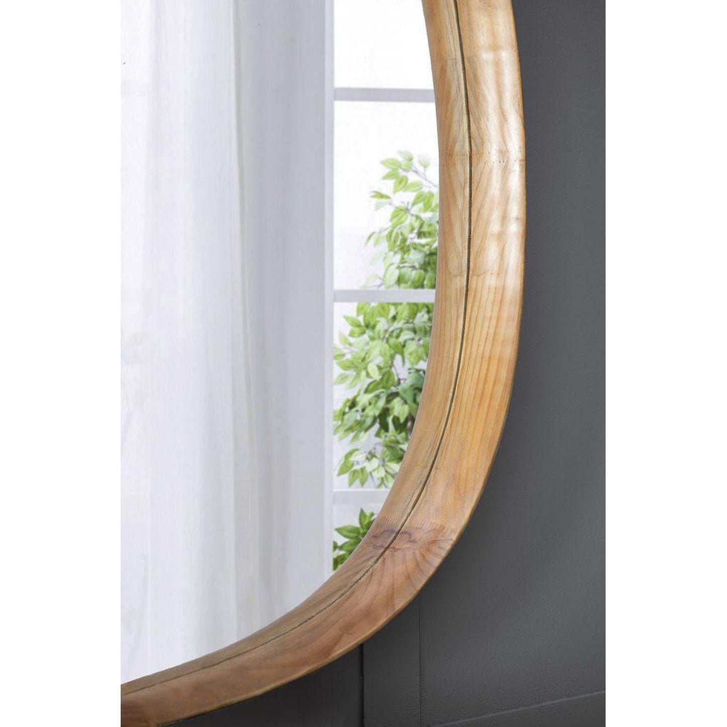 A&B Home Wayne 43" x 43" Bundle of 5 Round Shape Brown Wooden Frame Wall-Mounted Mirror