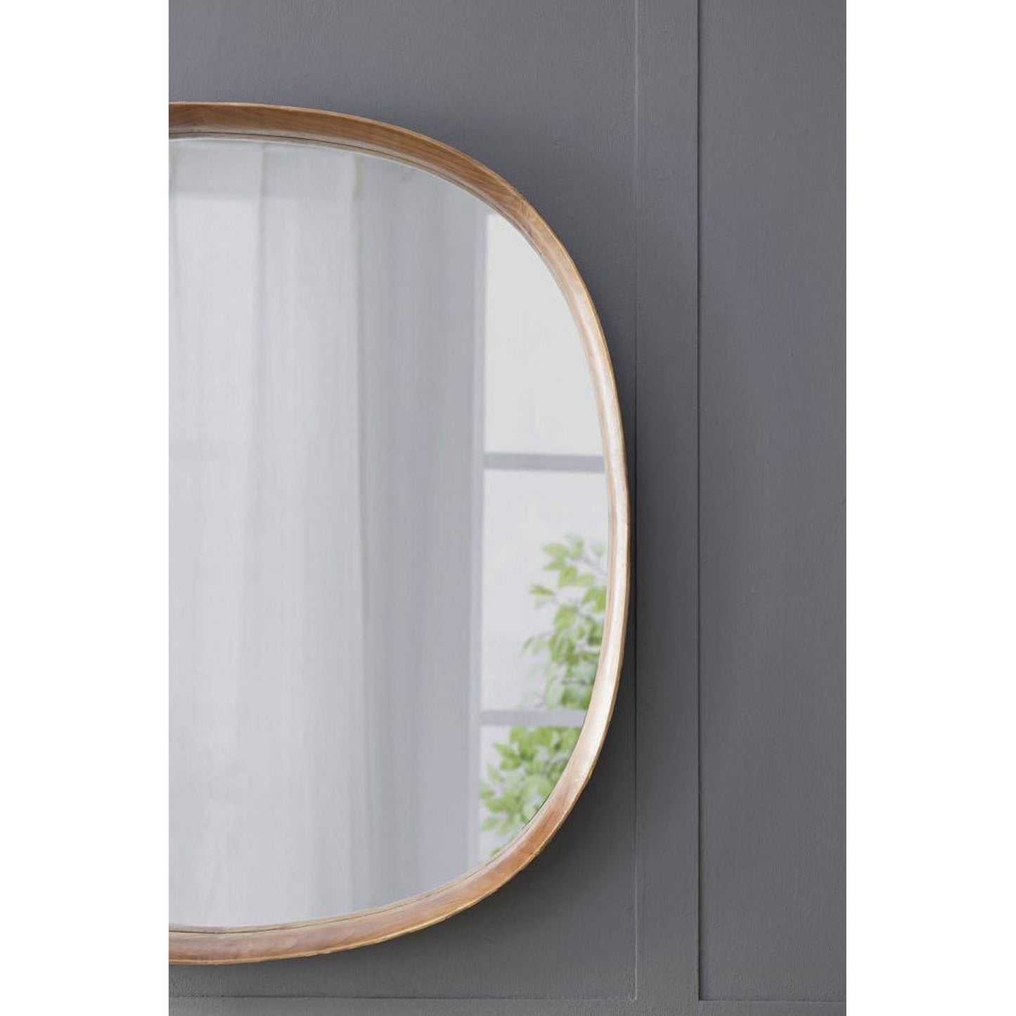 A&B Home Wayne 43" x 43" Bundle of 7 Round Shape Brown Wooden Frame Wall-Mounted Mirror