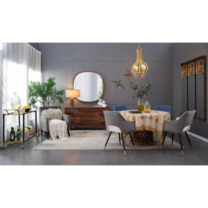 A&B Home Wayne 43" x 43" Bundle of 7 Round Shape Brown Wooden Frame Wall-Mounted Mirror