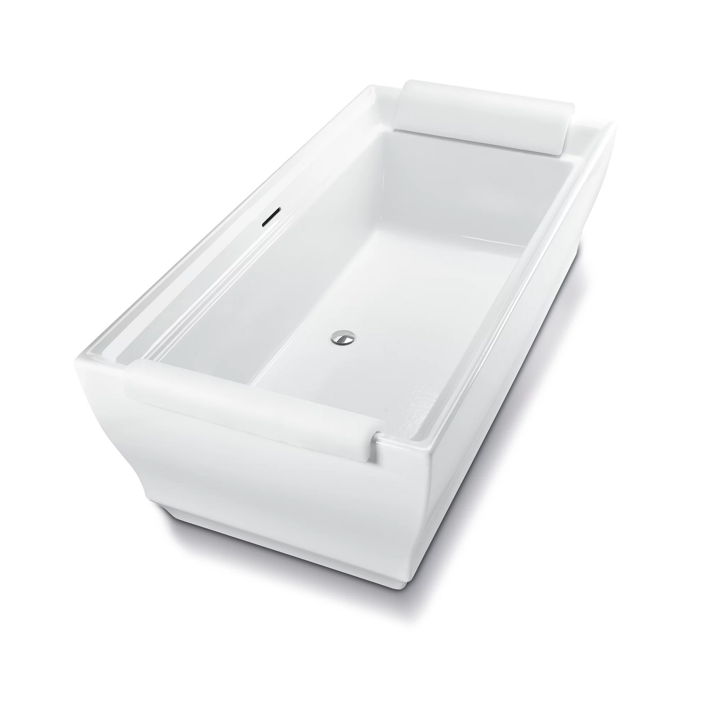 Toto Aimes Acrylic Freestanding Bathtub With Polished Nickel Grab Bar