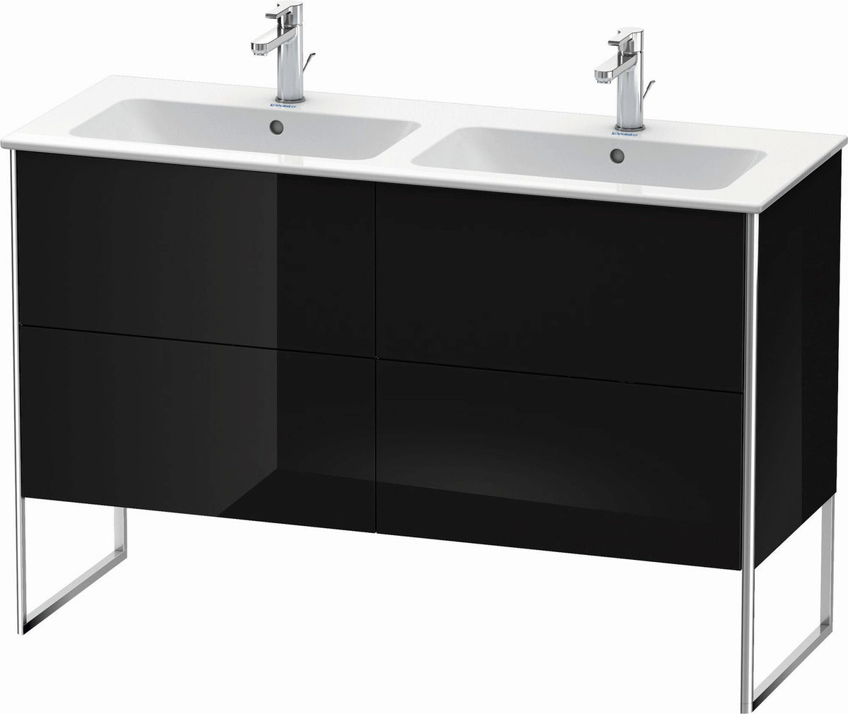 Duravit XSquare 50" Black Two Drawer Floorstanding Vanity Unit (XS444904040)