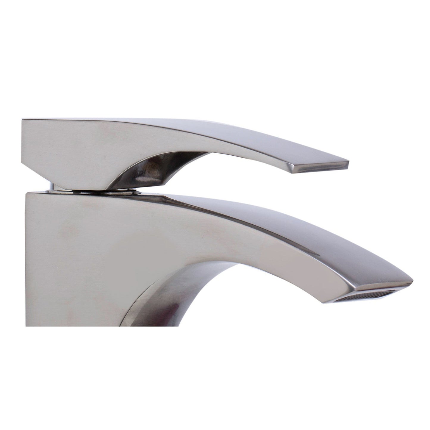 ALFI Brand AB1587-BN Brushed Nickel Vessel Curved Spout Brass Bathroom Sink Faucet With Single Lever