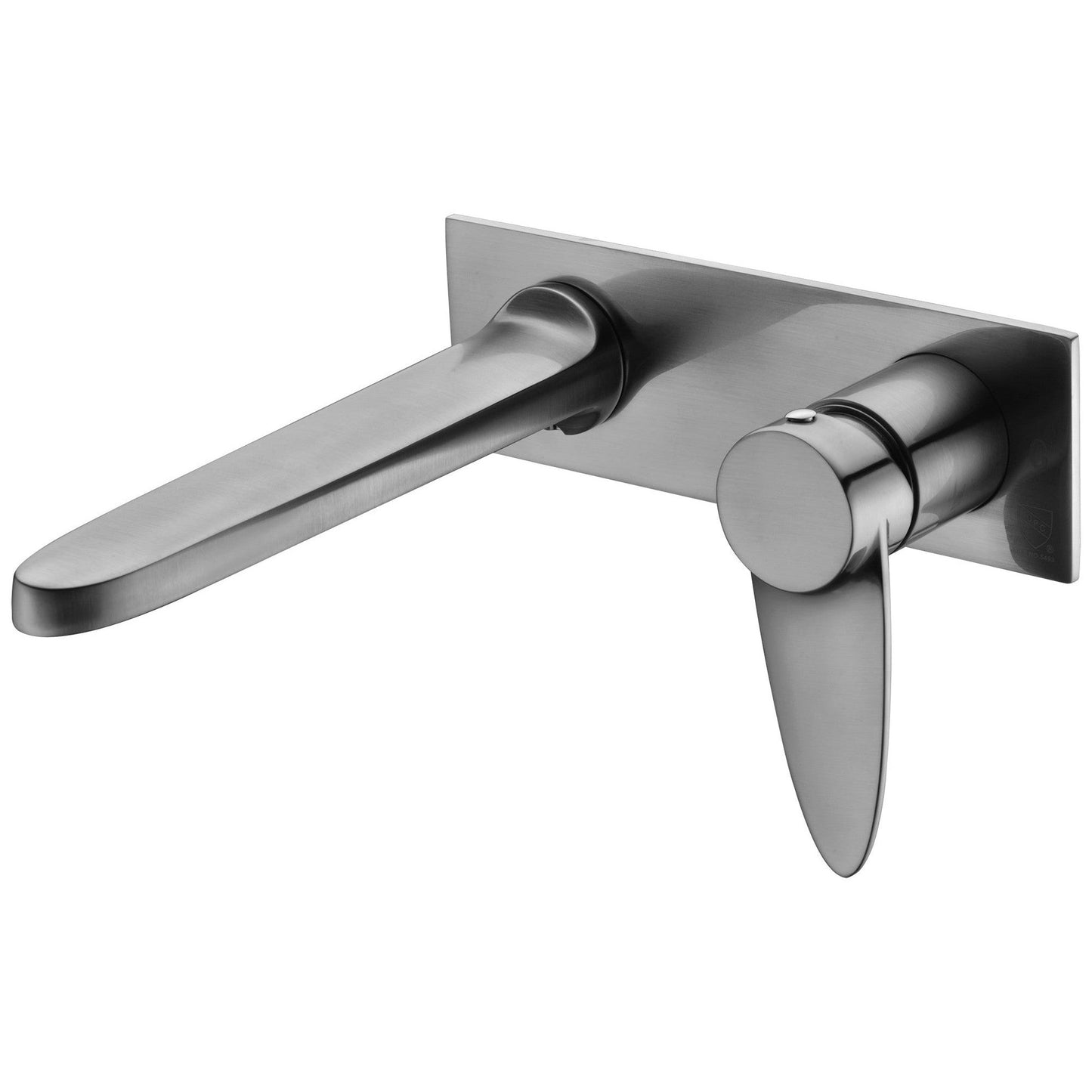 ALFI Brand AB1772-BN Brushed Nickel Wall-Mounted Brass Bathroom Sink Faucet With Single Lever