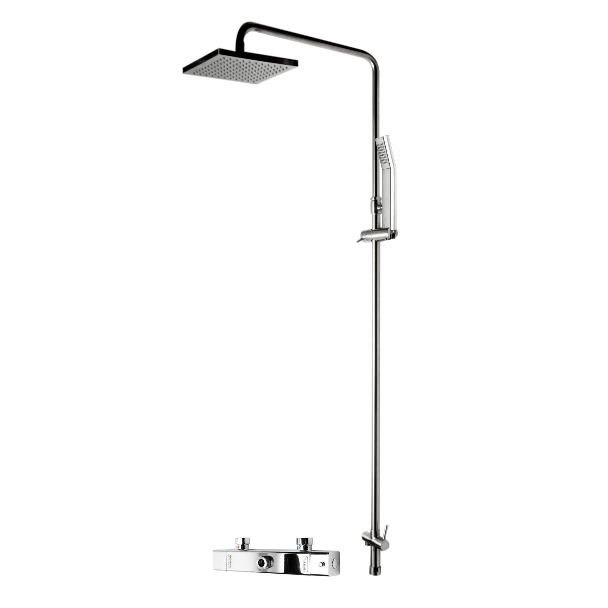 ALFI Brand AB2862-PC Polished Chrome Square Style Thermostatic Exposed Shower Set