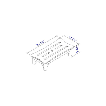 ALFI Brand AB4408 24'' Solid Cedar Wooden Stepping Stool For Wooden Tub