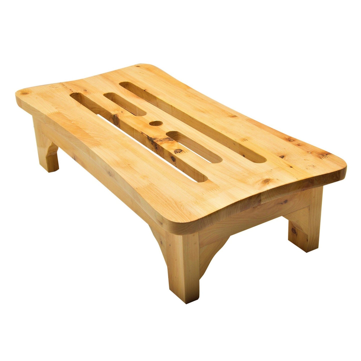 ALFI Brand AB4408 24'' Solid Cedar Wooden Stepping Stool For Wooden Tub