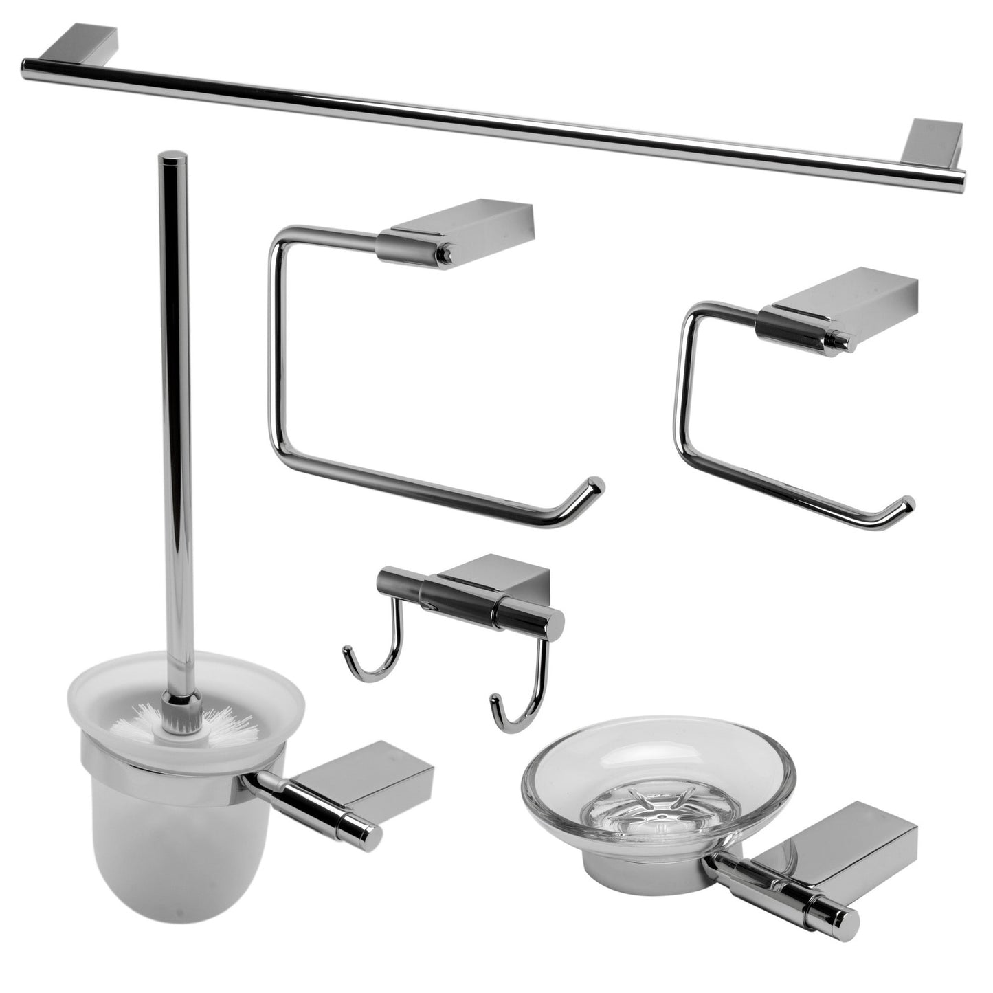 ALFI Brand AB9515-PC Polished Chrome 6 Piece Matching Bathroom Accessory Set