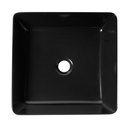 ALFI Brand ABC903-BM 16" Black Matte Above Mount Square Ceramic Bathroom Sink