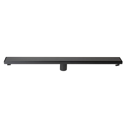 ALFI Brand ABLD24B-BM 24" Black Matte Stainless Steel Rectangle Linear Shower Drain With Solid Cover