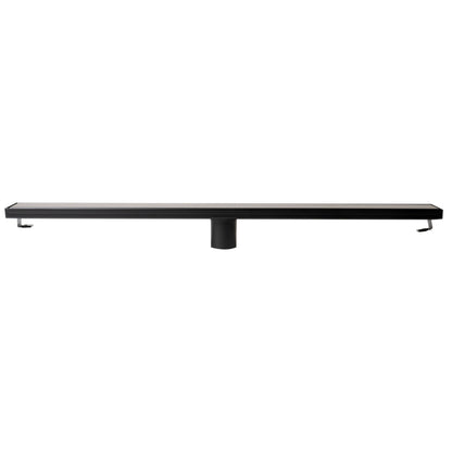 ALFI Brand ABLD32B-BM 32" Black Matte Stainless Steel Rectangle Linear Shower Drain With Solid Cover