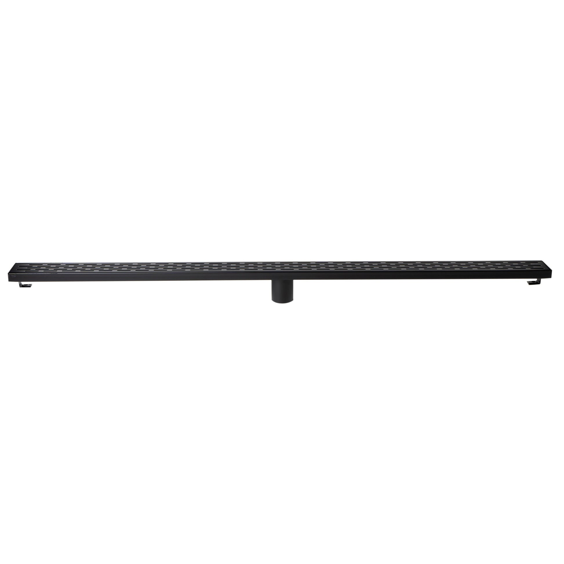 ALFI Brand ABLD47C-BM 47" Black Matte Stainless Steel Rectangle Linear Shower Drain With Groove Holes