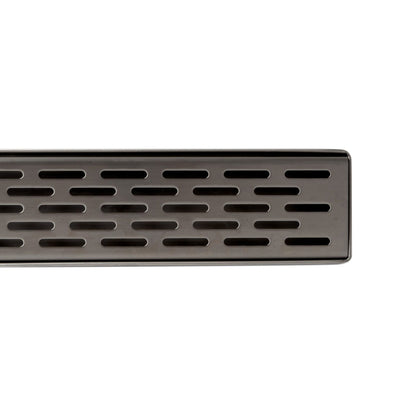 ALFI Brand ABLD47C-BSS 47" Brushed Stainless Steel Rectangle Linear Shower Drain With Groove Holes