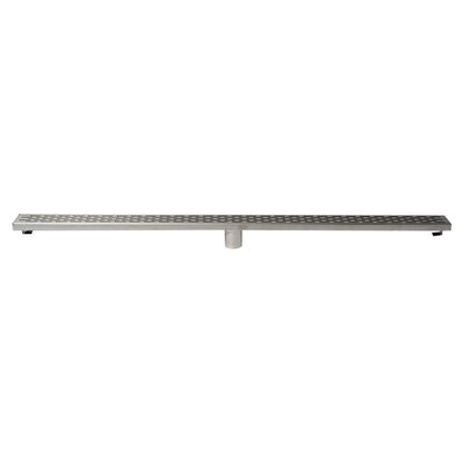 ALFI Brand ABLD47C-BSS 47" Brushed Stainless Steel Rectangle Linear Shower Drain With Groove Holes