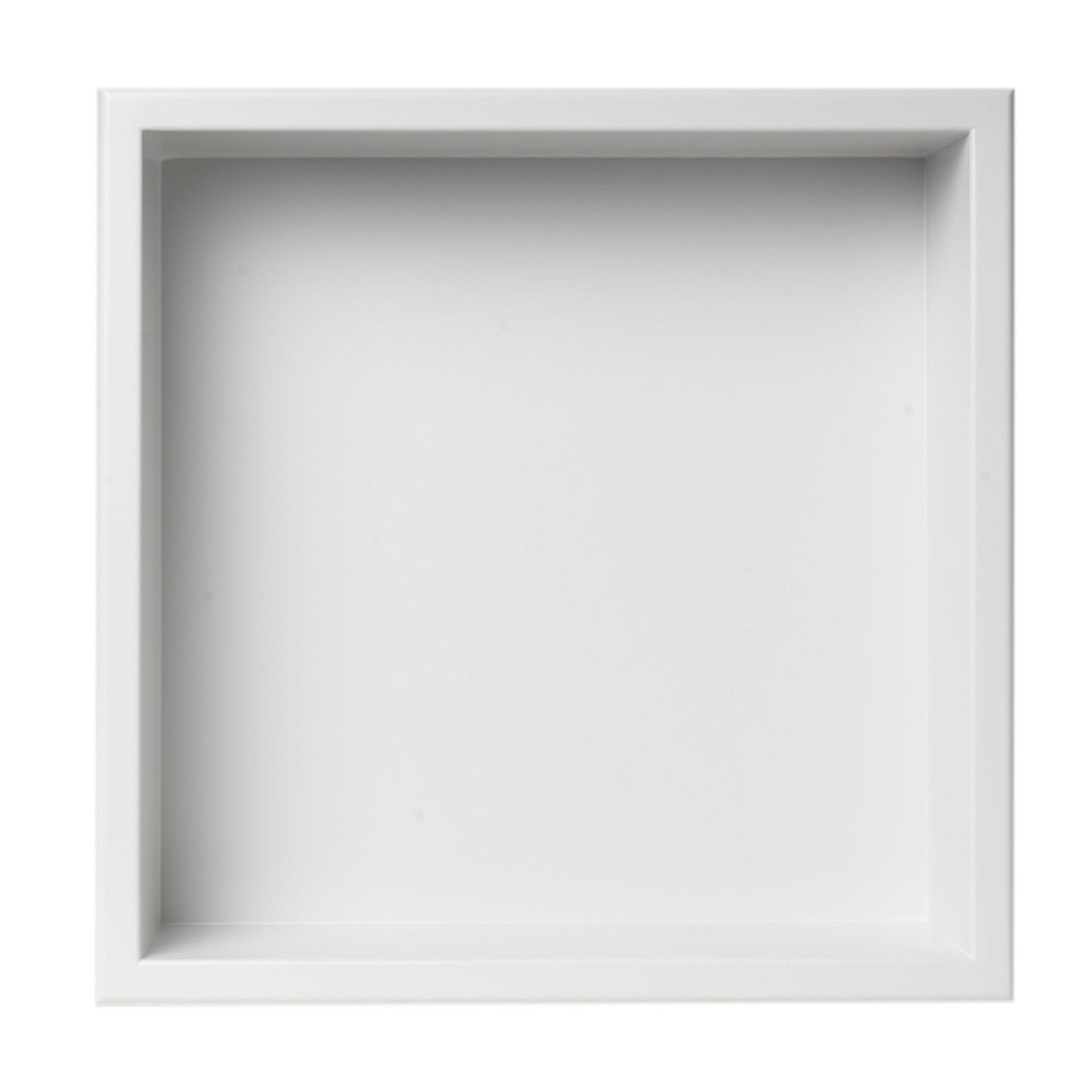 ALFI Brand ABNC1616-W 16" White Matte Stainless Steel Square Single Shelf Bath Shower Niche