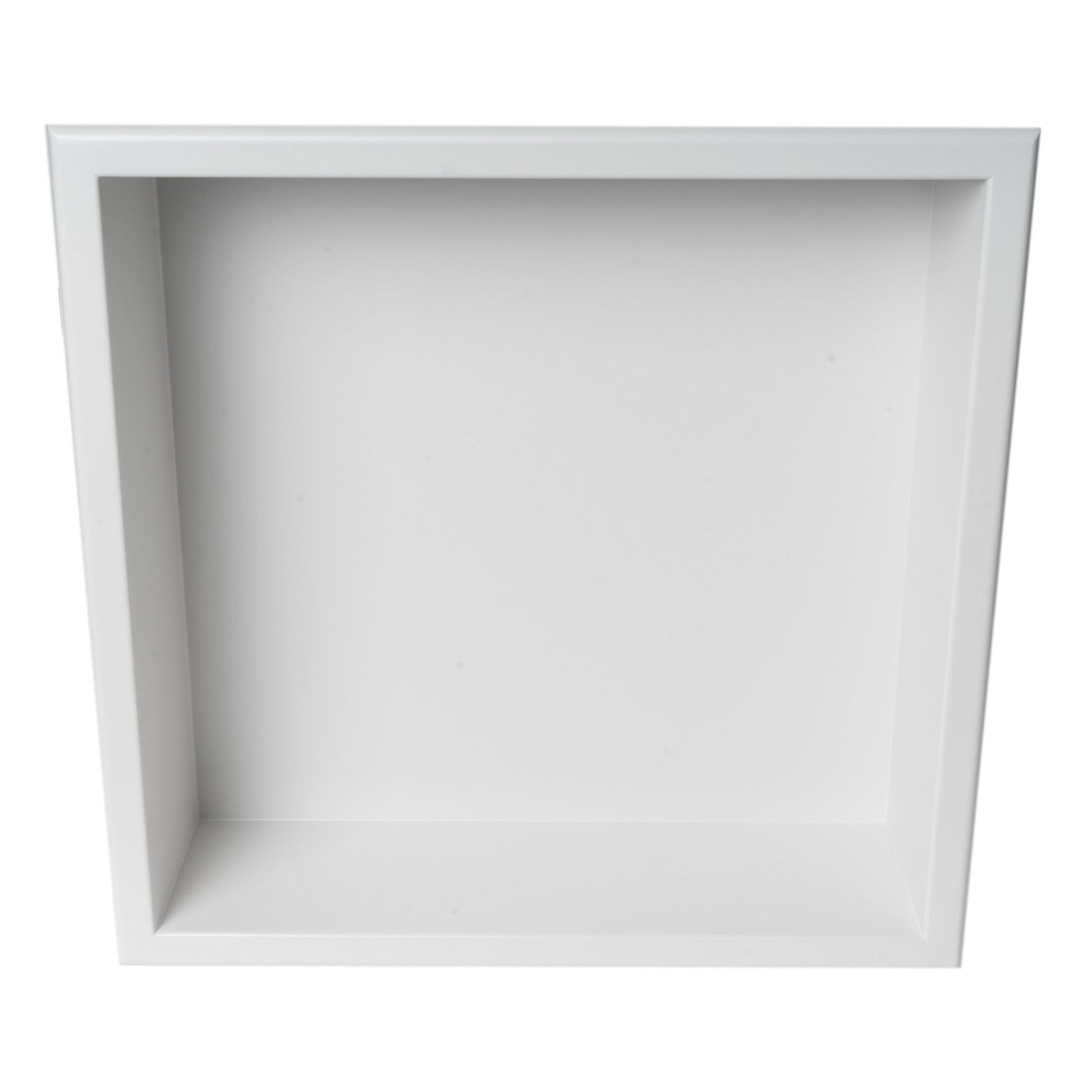 ALFI Brand ABNC1616-W 16" White Matte Stainless Steel Square Single Shelf Bath Shower Niche