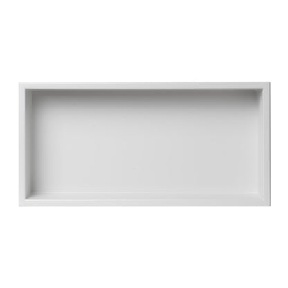 ALFI Brand ABNC2412-W 24" x 12" White Matte Stainless Steel Rectangle Horizontal Single Shelf Bath Shower Niche