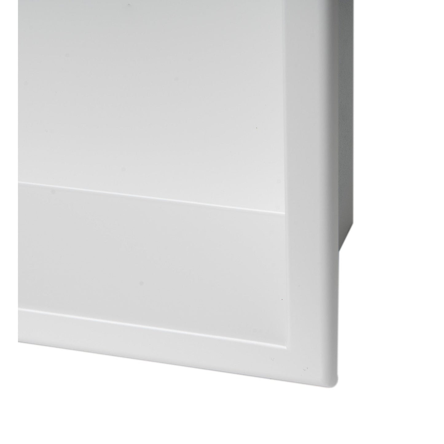 ALFI Brand ABNC2412-W 24" x 12" White Matte Stainless Steel Rectangle Horizontal Single Shelf Bath Shower Niche