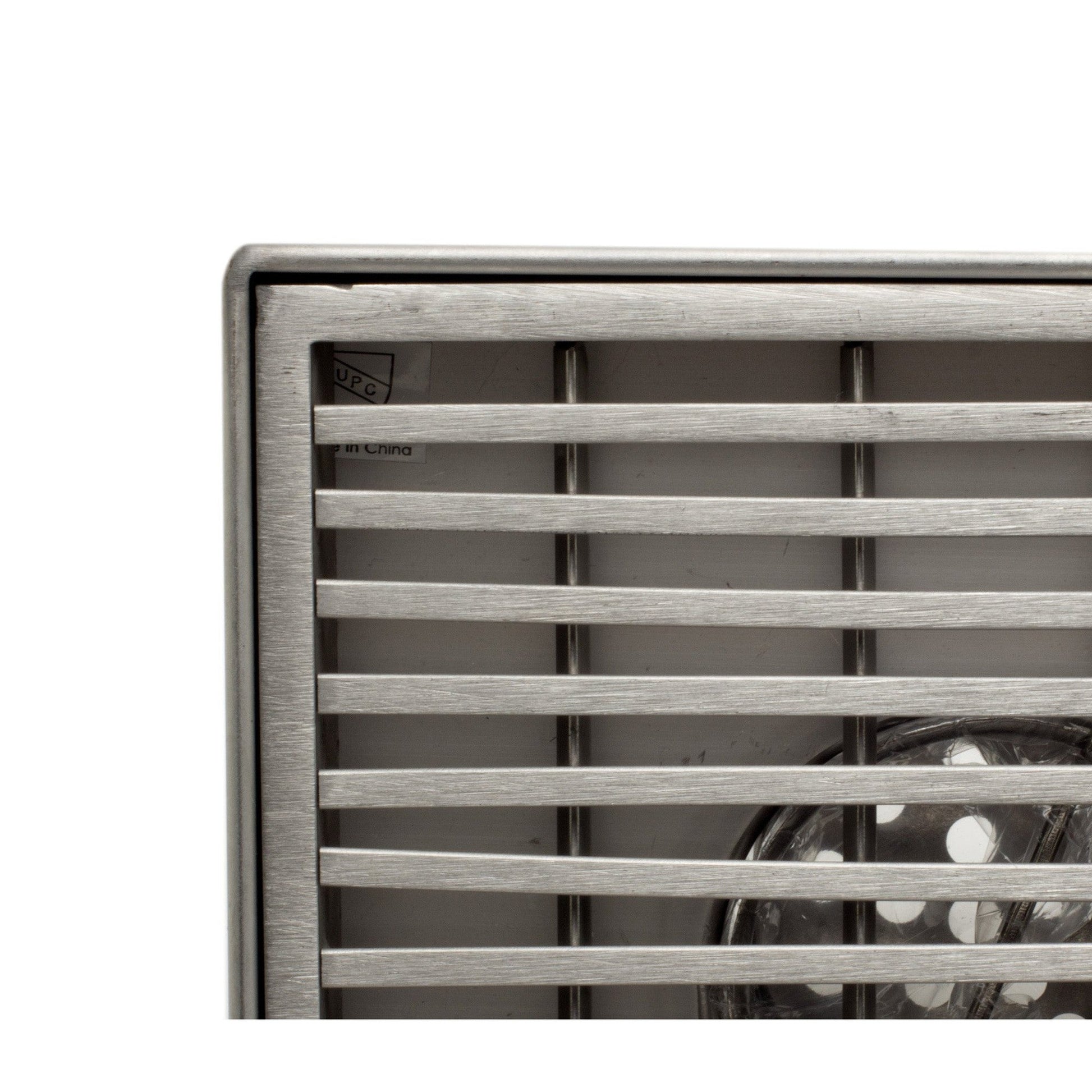 ALFI Brand ABSD55D 5" Brushed Stainless Steel Square Shower Drain With Groove Lines