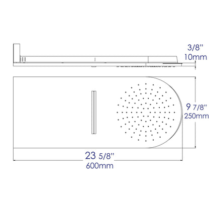 ALFI Brand RAIN10RW-BN 10" Square Brushed Nickel Wall-Mounted Waterfall Rain Brass Shower Head