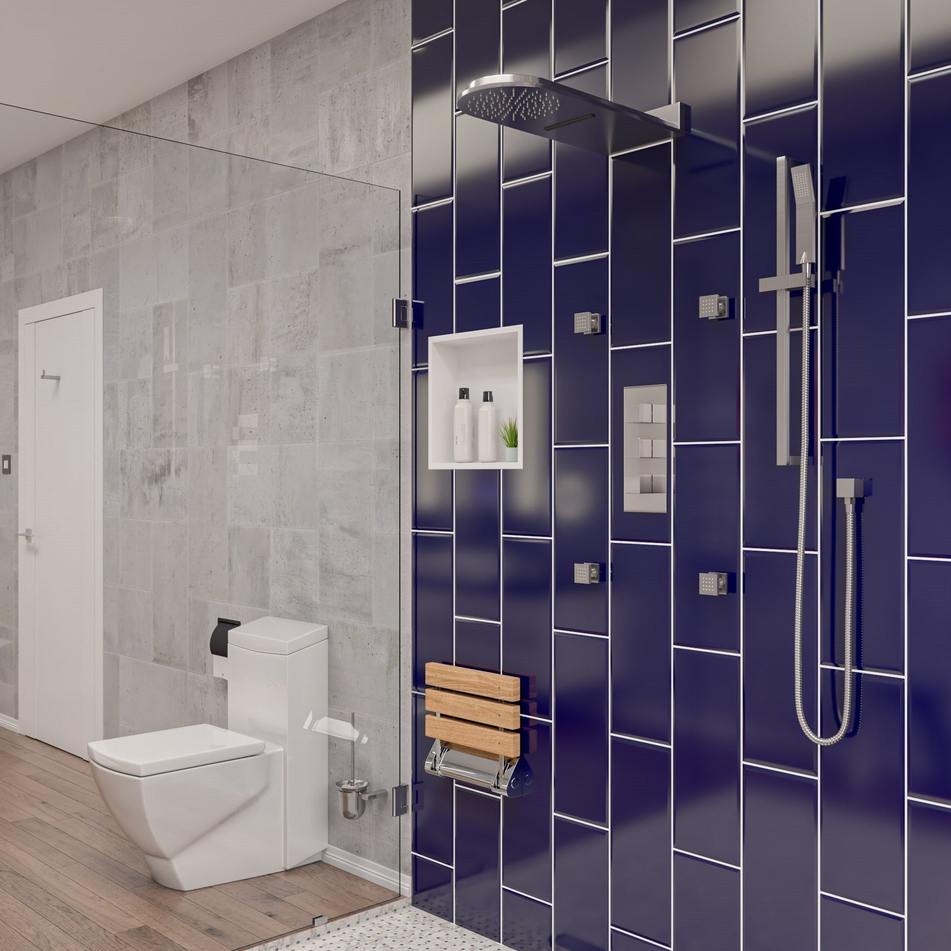 ALFI Brand RAIN10RW-BN 10" Square Brushed Nickel Wall-Mounted Waterfall Rain Brass Shower Head