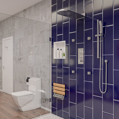 ALFI Brand RAIN10RW-BN 10" Square Brushed Nickel Wall-Mounted Waterfall Rain Brass Shower Head