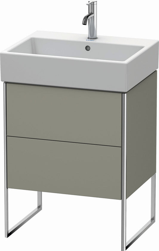 Duravit XSquare 23" Stone Gray Two Drawer Floorstanding Vanity Unit (XS447309292)