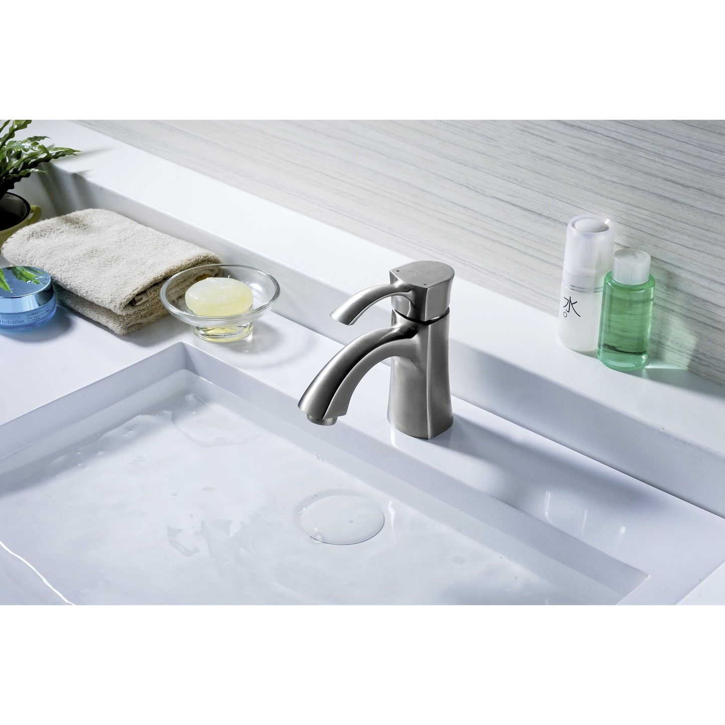 ANZZI Alto Series 3" Single Hole Brushed Nickel Mid-Arc Bathroom Sink Faucet