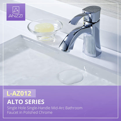 ANZZI Alto Series 3" Single Hole Polished Chrome Mid-Arc Bathroom Sink Faucet