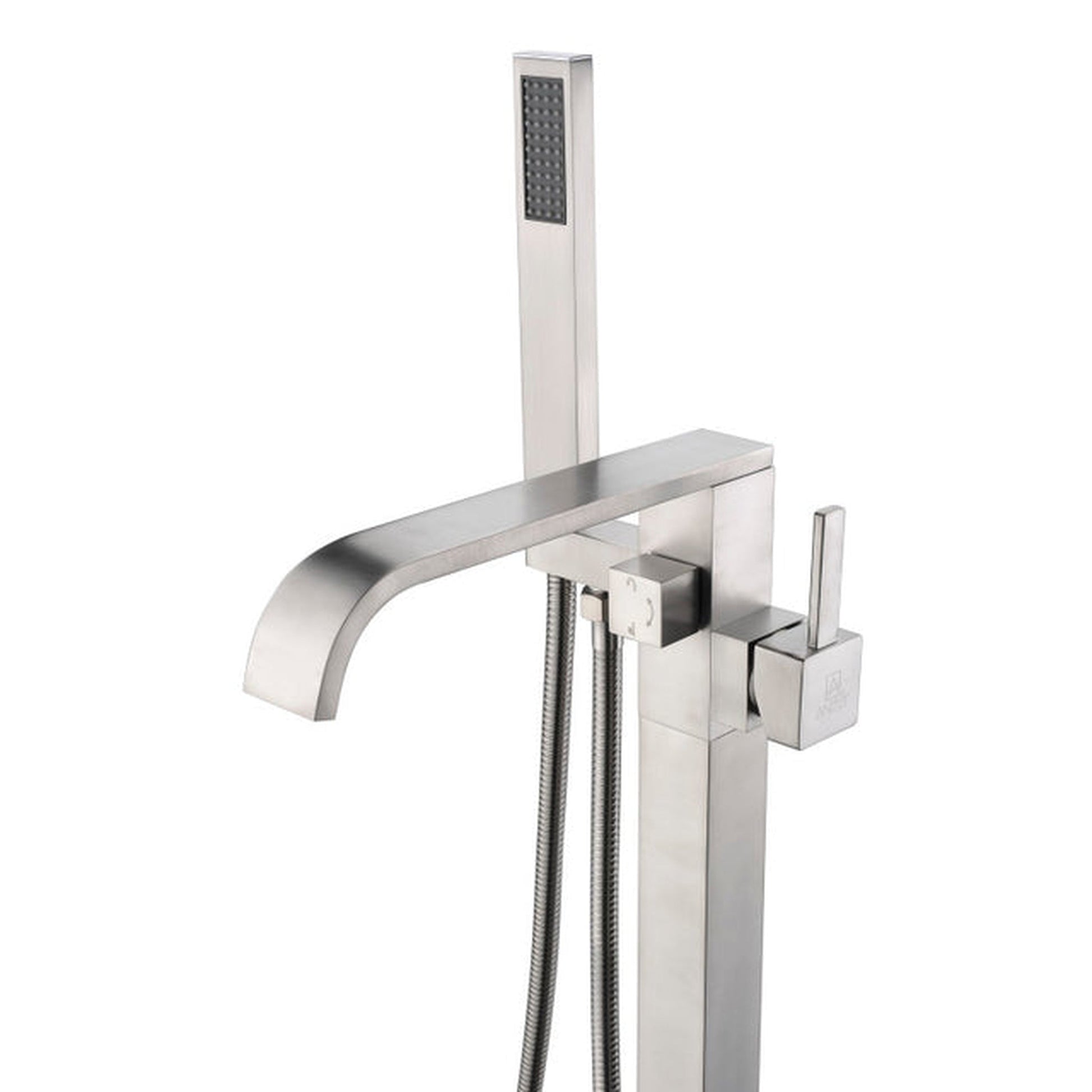 ANZZI Angel Series 2-Handle Brushed Nickel Clawfoot Tub Faucet With Euro-Grip Handheld Sprayer