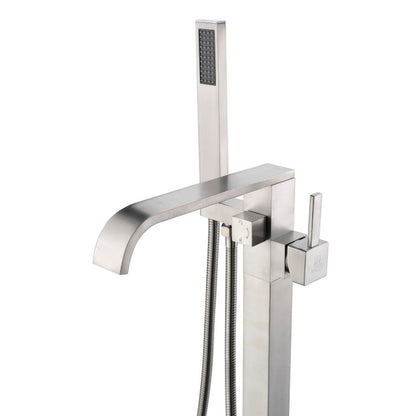 ANZZI Angel Series 2-Handle Brushed Nickel Clawfoot Tub Faucet With Euro-Grip Handheld Sprayer