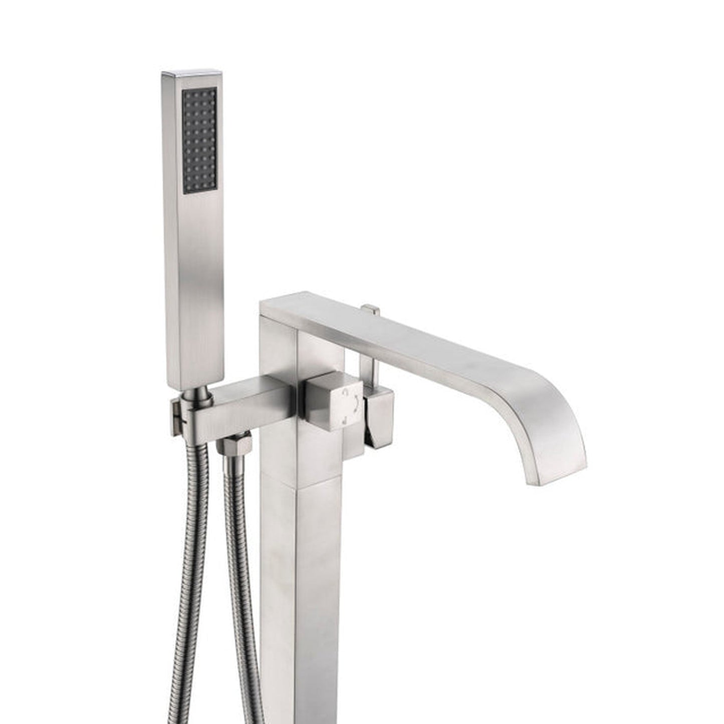 ANZZI Angel Series 2-Handle Brushed Nickel Clawfoot Tub Faucet With Euro-Grip Handheld Sprayer