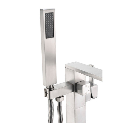 ANZZI Angel Series 2-Handle Brushed Nickel Clawfoot Tub Faucet With Euro-Grip Handheld Sprayer