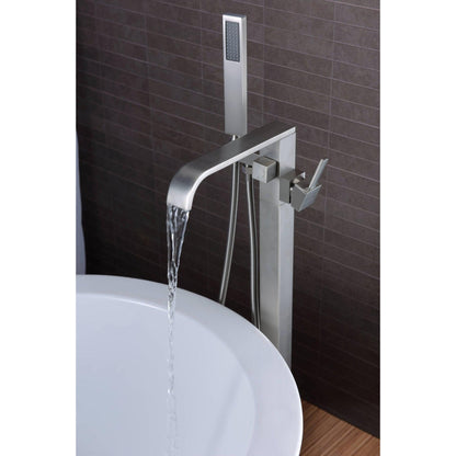 ANZZI Angel Series 2-Handle Brushed Nickel Clawfoot Tub Faucet With Euro-Grip Handheld Sprayer