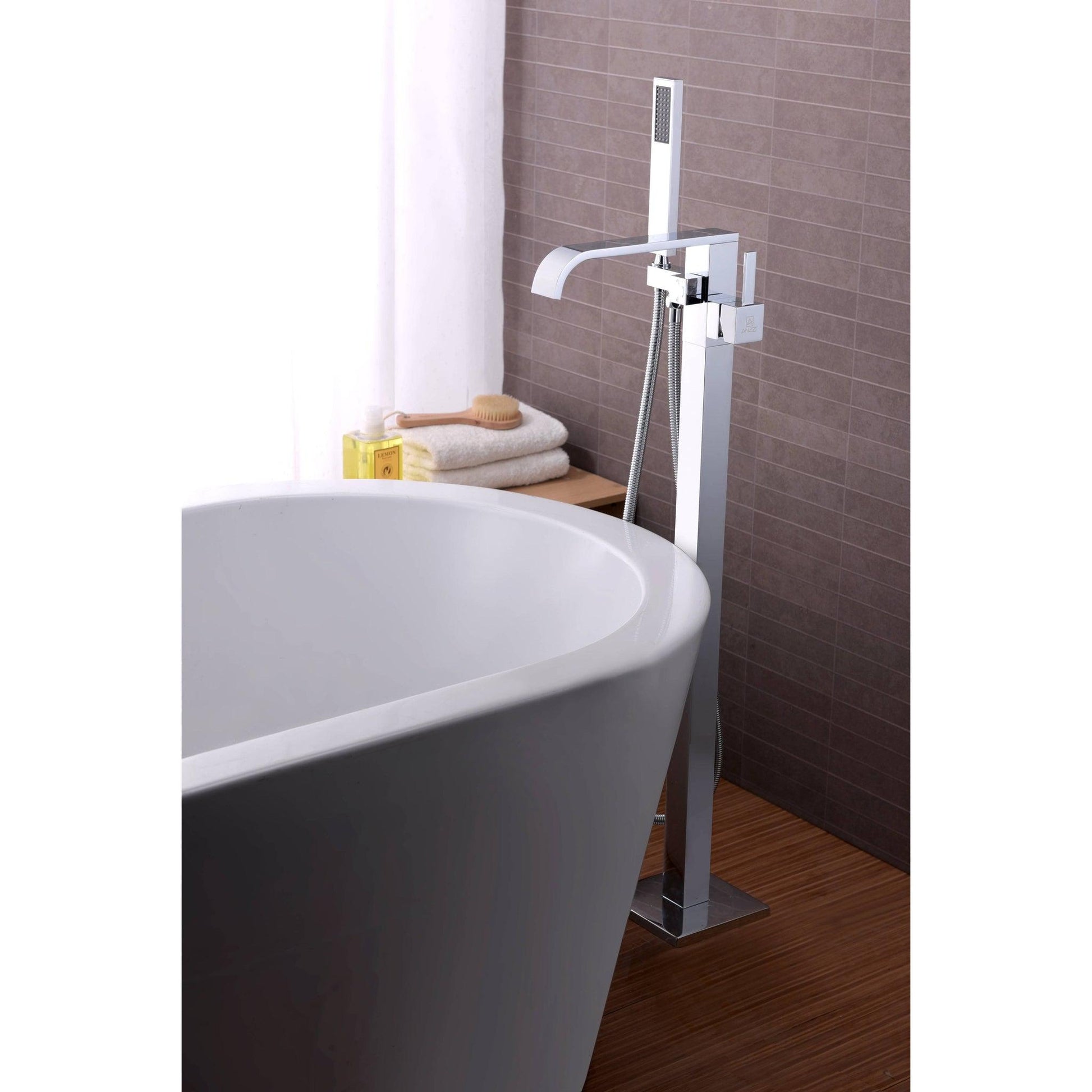 ANZZI Angel Series 2-Handle Polished Chrome Clawfoot Tub Faucet With Euro-Grip Handheld Sprayer