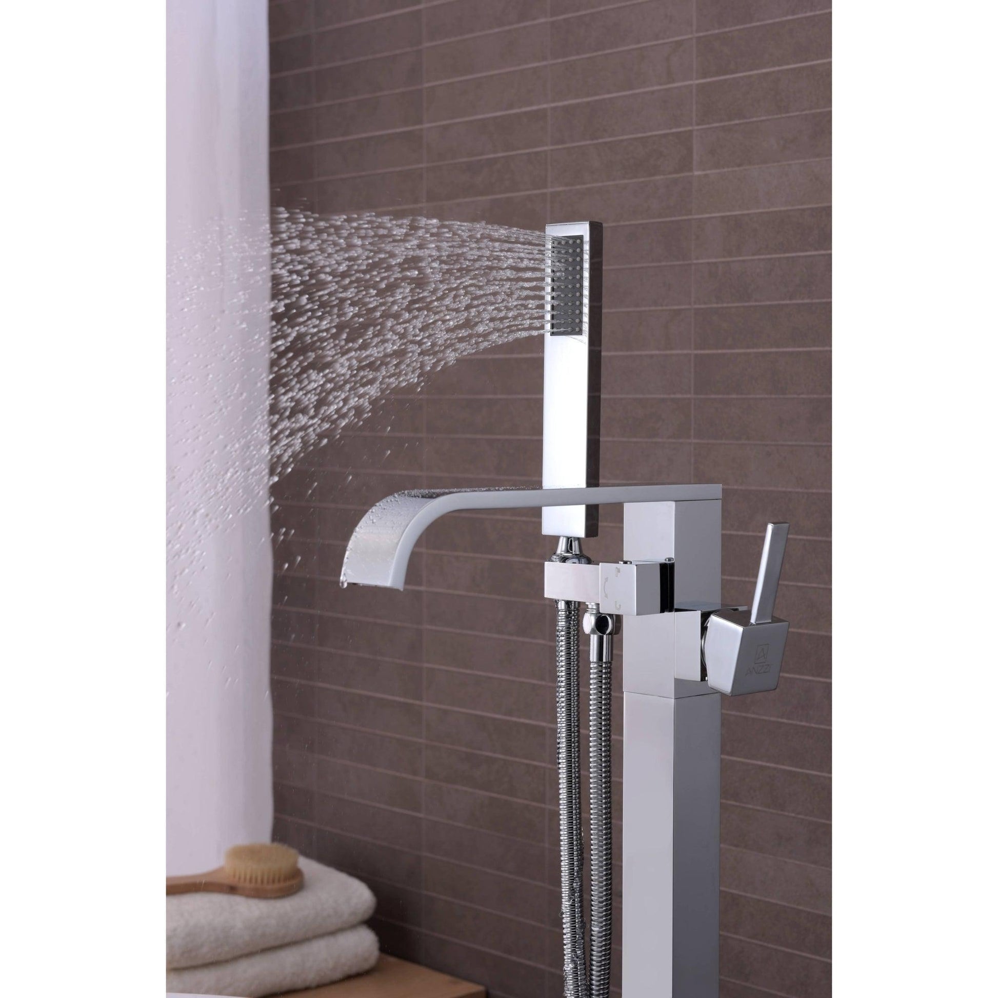 ANZZI Angel Series 2-Handle Polished Chrome Clawfoot Tub Faucet With Euro-Grip Handheld Sprayer