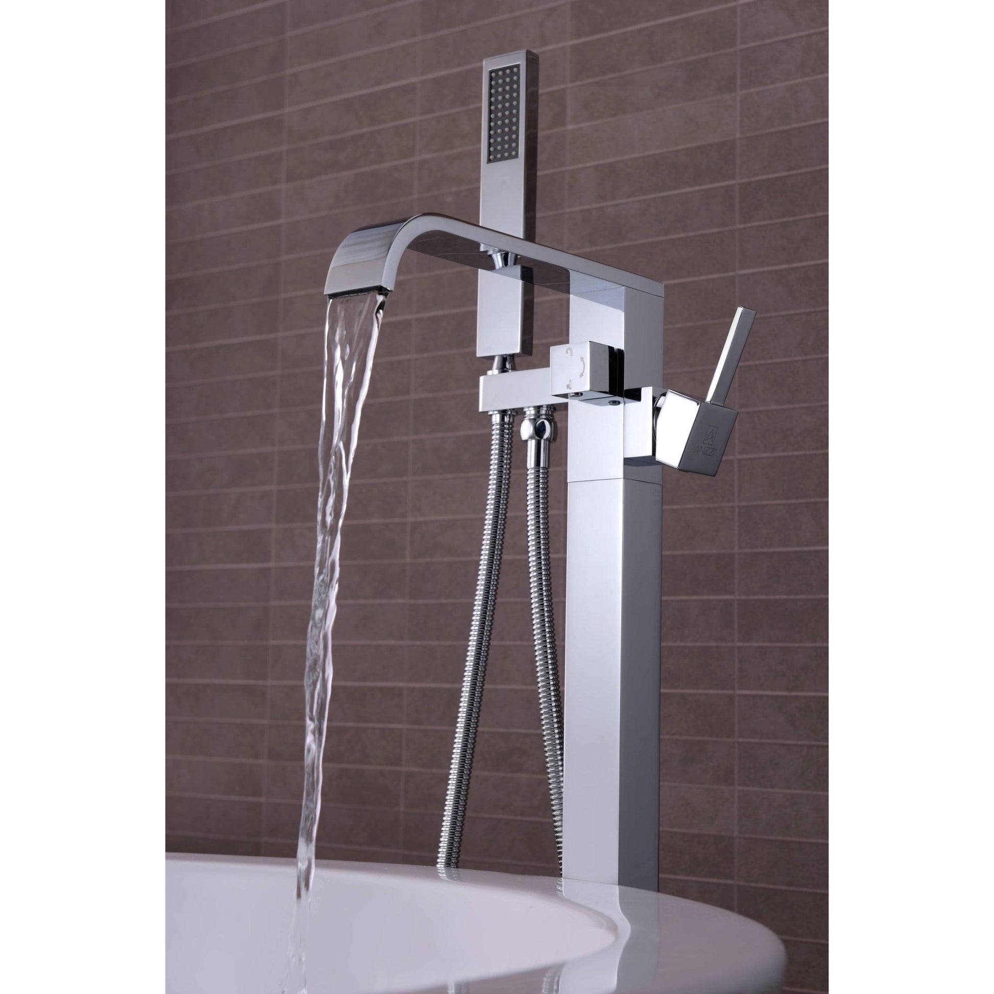 ANZZI Angel Series 2-Handle Polished Chrome Clawfoot Tub Faucet With Euro-Grip Handheld Sprayer