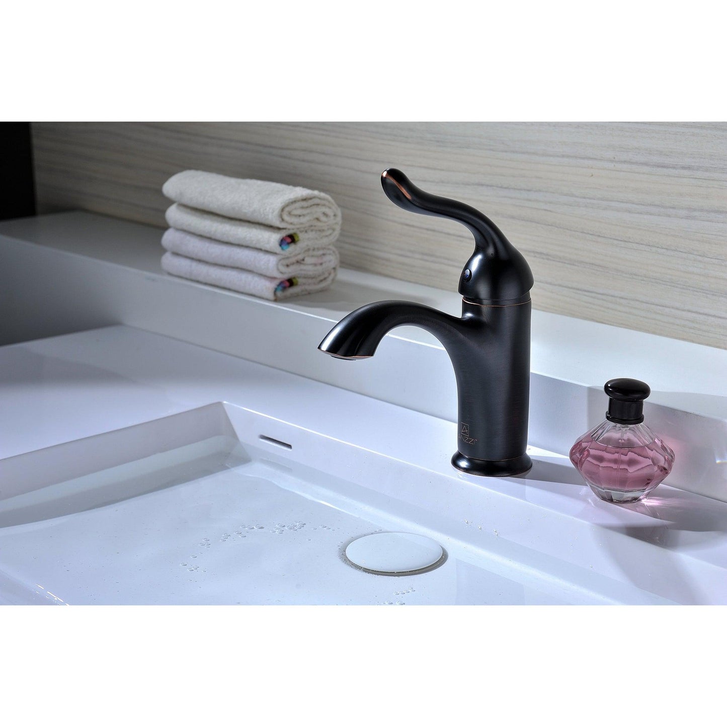 ANZZI Arc Series 4" Single Hole Oil Rubbed Bronze Low-Arc Bathroom Sink Faucet