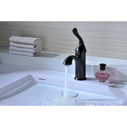 ANZZI Arc Series 4" Single Hole Oil Rubbed Bronze Low-Arc Bathroom Sink Faucet