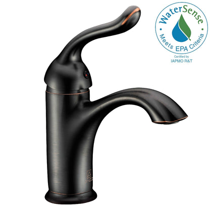 ANZZI Arc Series 4" Single Hole Oil Rubbed Bronze Low-Arc Bathroom Sink Faucet