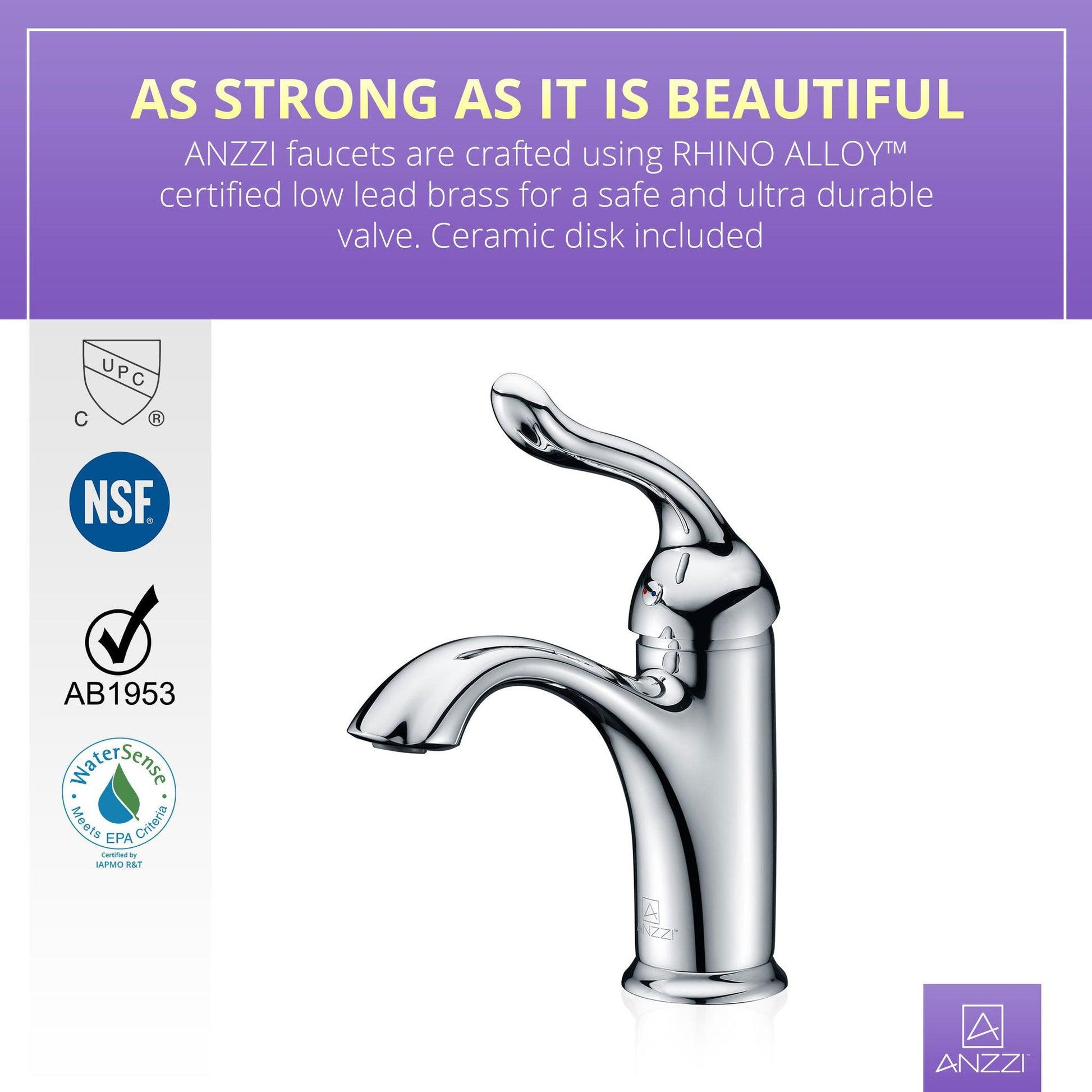 ANZZI Arc Series 4" Single Hole Polished Chrome Low-Arc Bathroom Sink Faucet