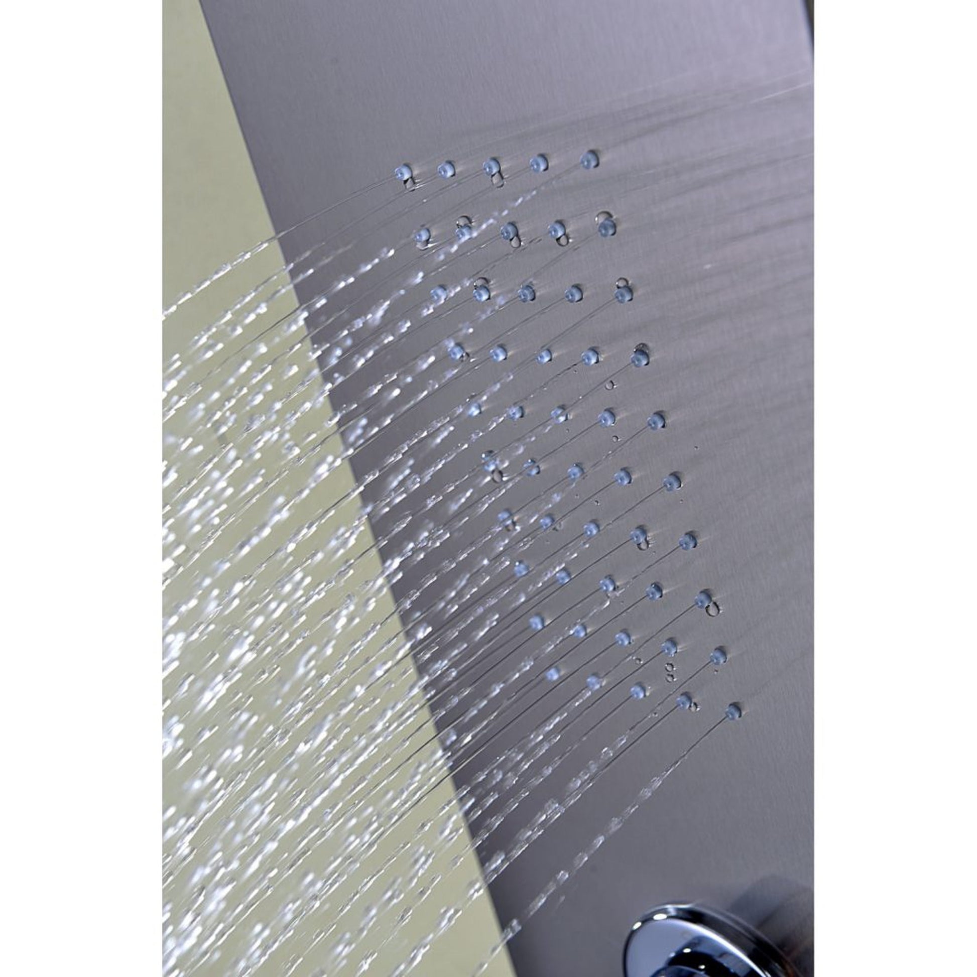 ANZZI Arc Series 64" Brushed Stainless Steel 2-Jetted Full Body Shower Panel With Heavy Rain Shower Head and Euro-Grip Hand Sprayer