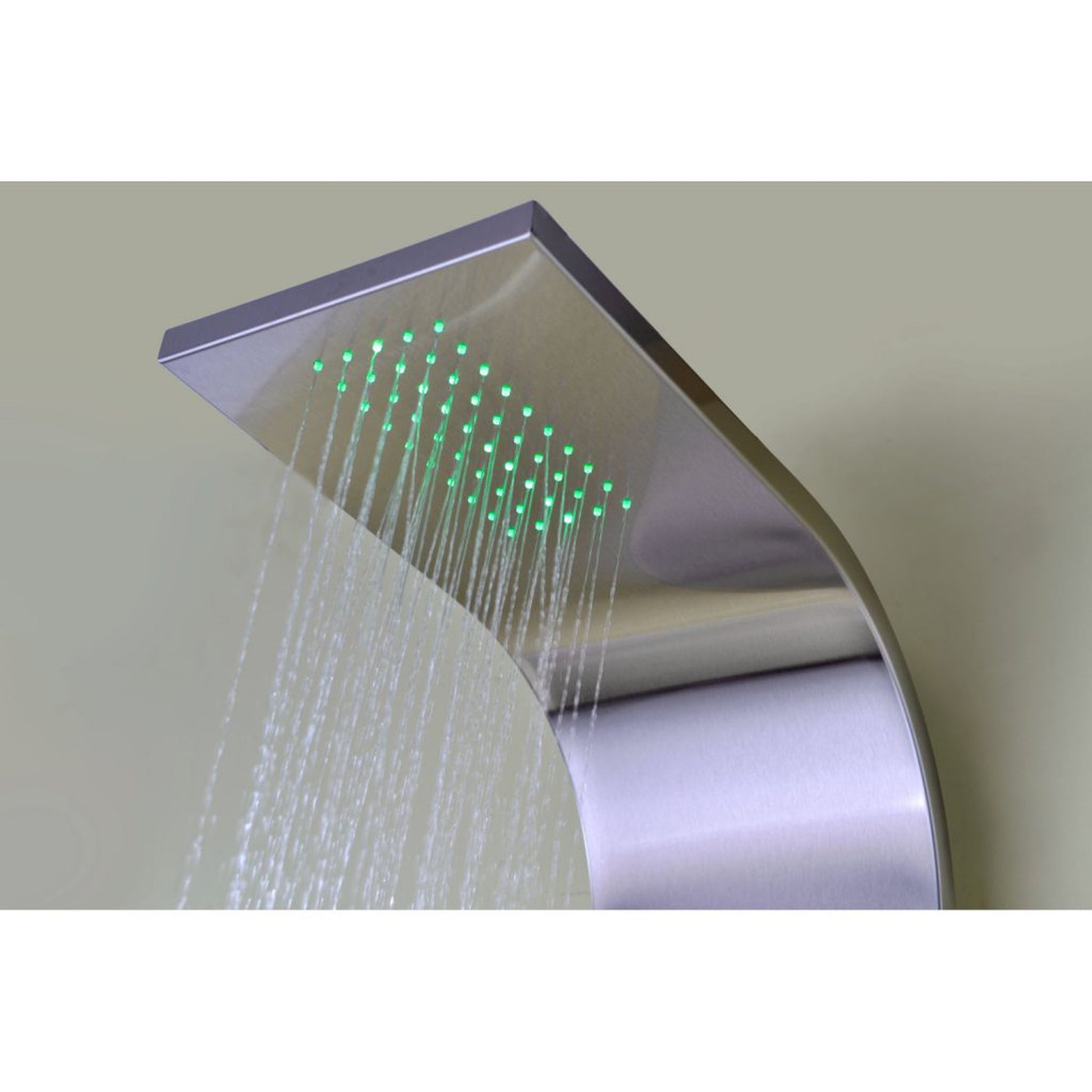 ANZZI Arc Series 64" Brushed Stainless Steel 2-Jetted Full Body Shower Panel With Heavy Rain Shower Head and Euro-Grip Hand Sprayer