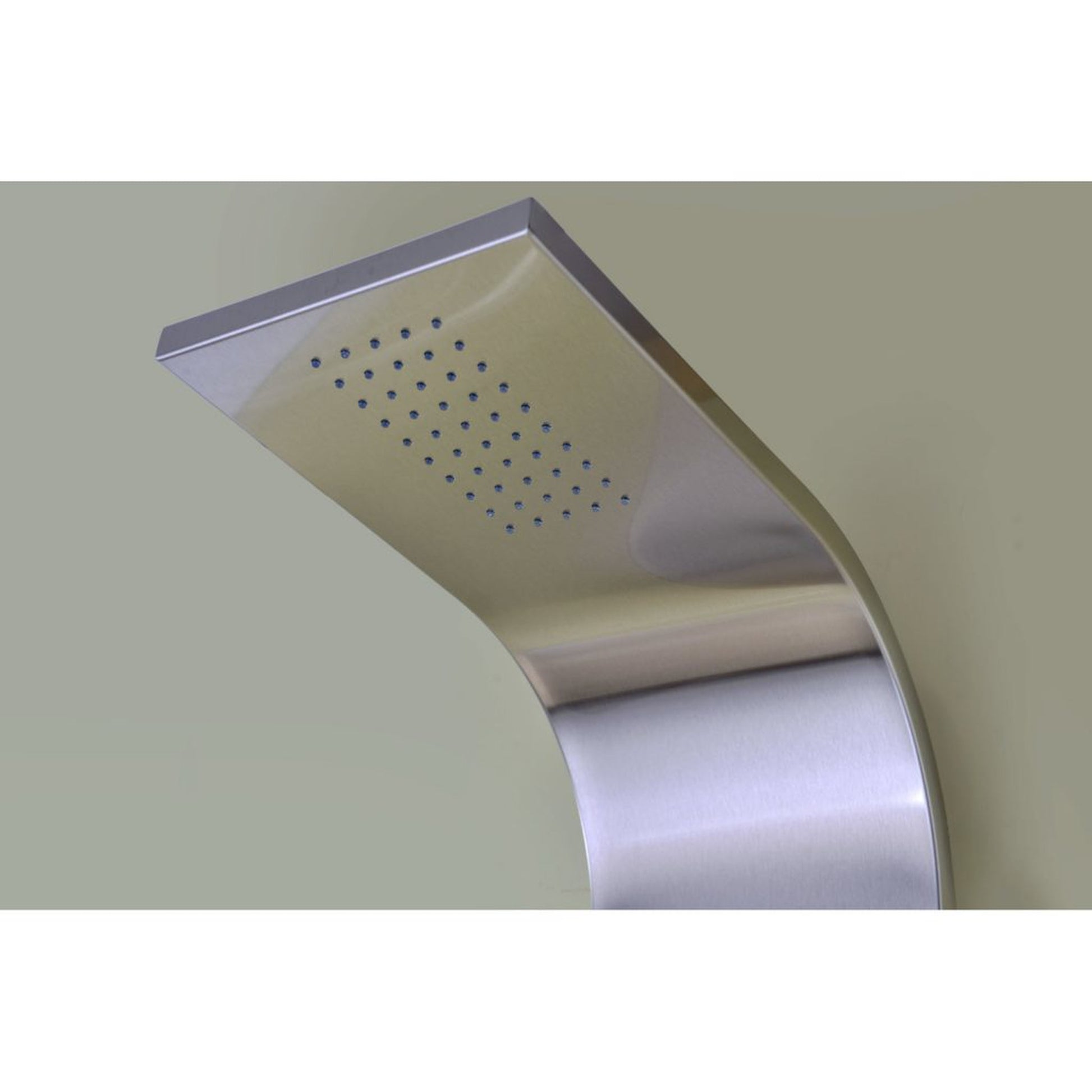 ANZZI Arc Series 64" Brushed Stainless Steel 2-Jetted Full Body Shower Panel With Heavy Rain Shower Head and Euro-Grip Hand Sprayer