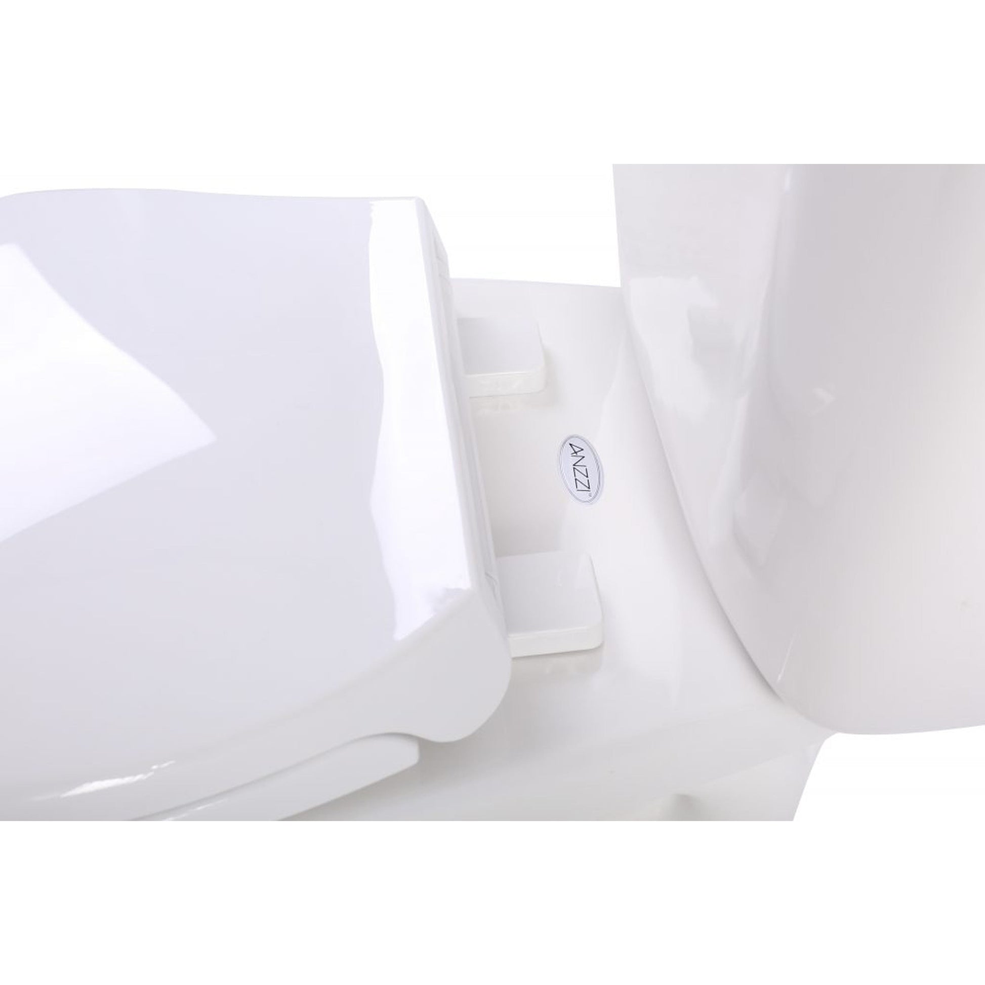 ANZZI Author Series 2-Piece White Elongated Bathroom Toilet With Dual Flush System