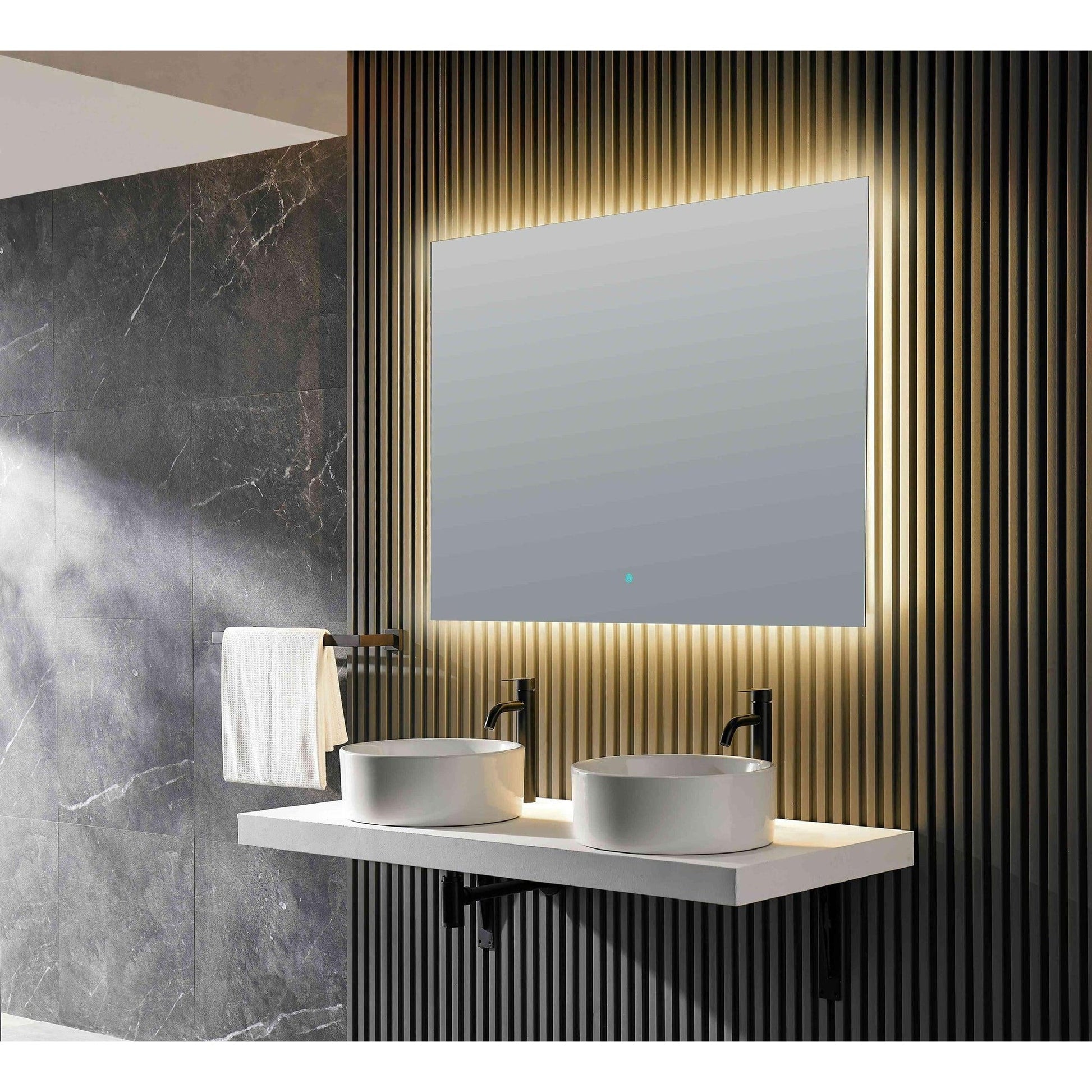 ANZZI Autumn Series 36" x 48" Frameless Led Bathroom Mirror With Built-In Defogger