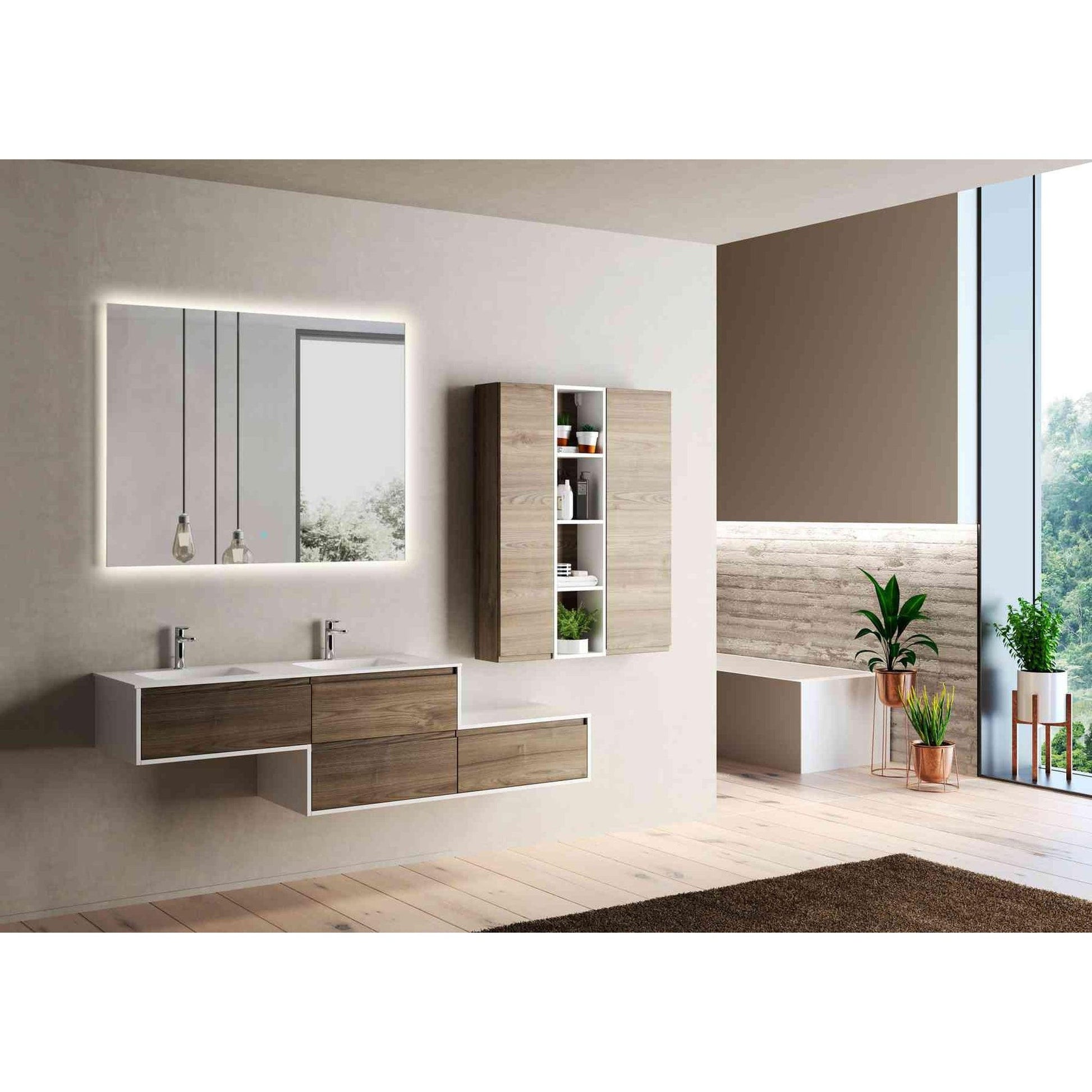 ANZZI Autumn Series 36" x 48" Frameless Led Bathroom Mirror With Built-In Defogger