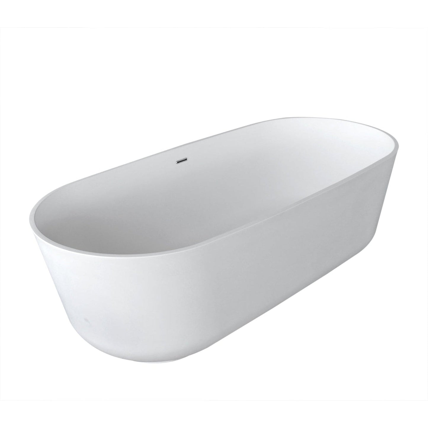 ANZZI Badi Series 71" x 32" Freestanding Matte White Bathtub With Built-In Overflow